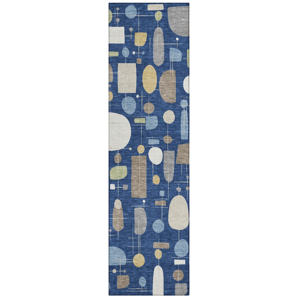 Machine Washable Indoor/Outdoor Chantille ACN2393 Blue 2'3" x 7'6" Runner Rug. Picture 1