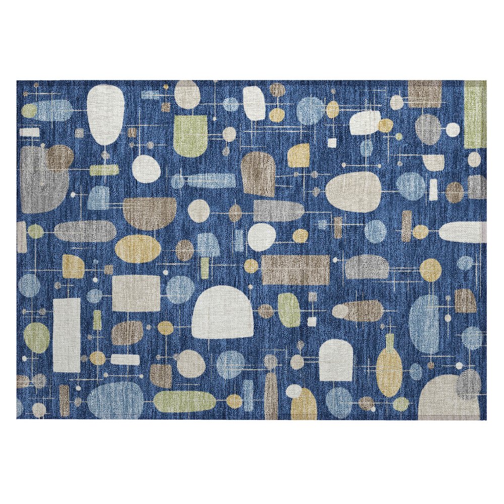 Machine Washable Indoor/Outdoor Chantille ACN2393 Blue 1'8" x 2'6" Rug. Picture 1