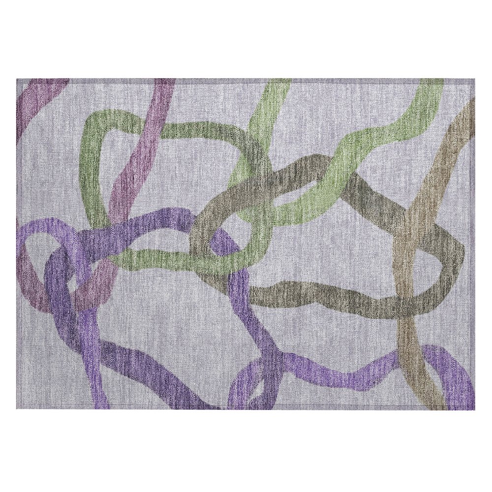 Machine Washable Indoor/Outdoor Chantille ACN2394 Purple 1'8" x 2'6" Rug. Picture 1