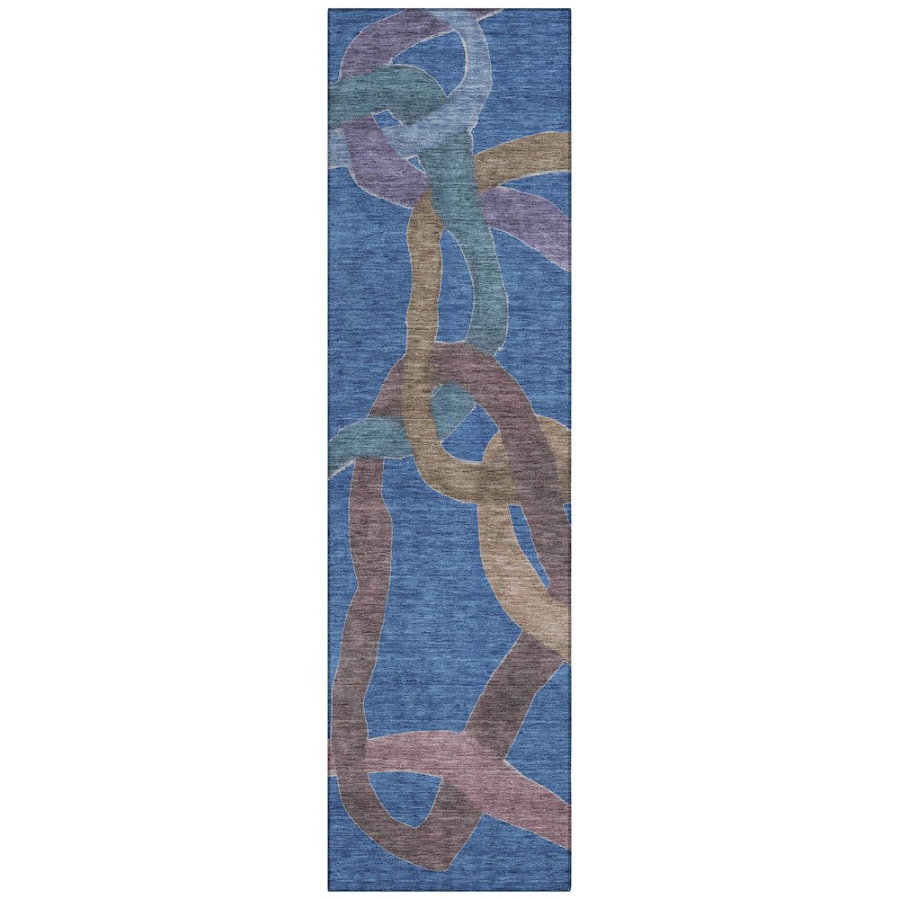 Machine Washable Indoor/Outdoor Chantille ACN2394 Blue 2'3" x 7'6" Runner Rug. Picture 1
