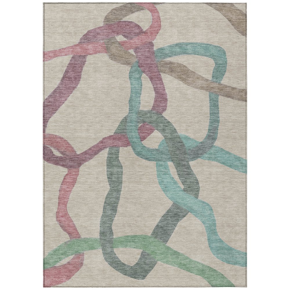 Machine Washable Indoor/Outdoor Chantille ACN2394 Brown 2'6" x 3'10" Rug. Picture 1