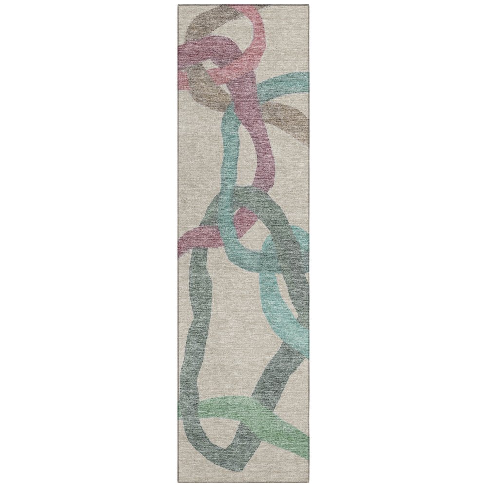 Machine Washable Indoor/Outdoor Chantille ACN2394 Brown 2'3" x 7'6" Runner Rug. Picture 1