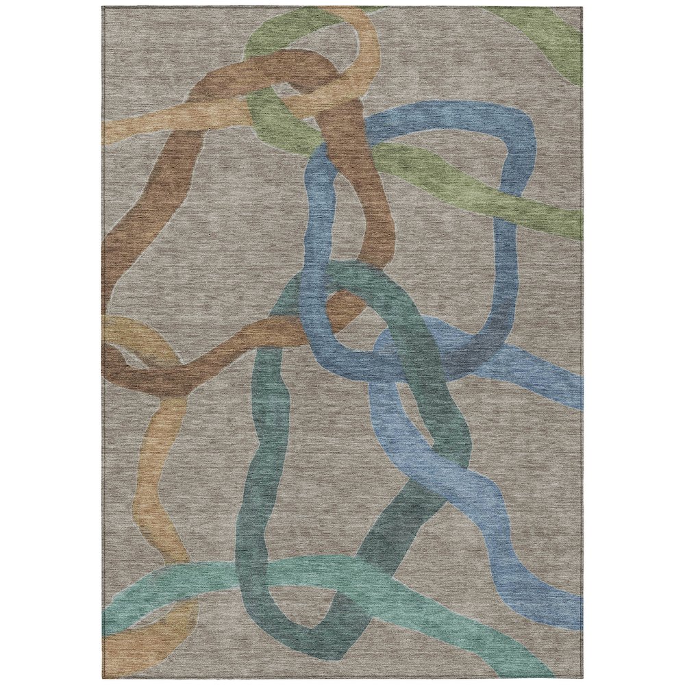 Machine Washable Indoor/Outdoor Chantille ACN2394 Brown 2'6" x 3'10" Rug. Picture 1