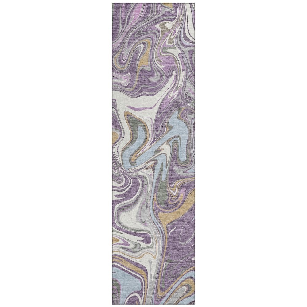 Machine Washable Indoor/Outdoor Chantille ACN2395 Purple 2'3" x 7'6" Runner Rug. Picture 1