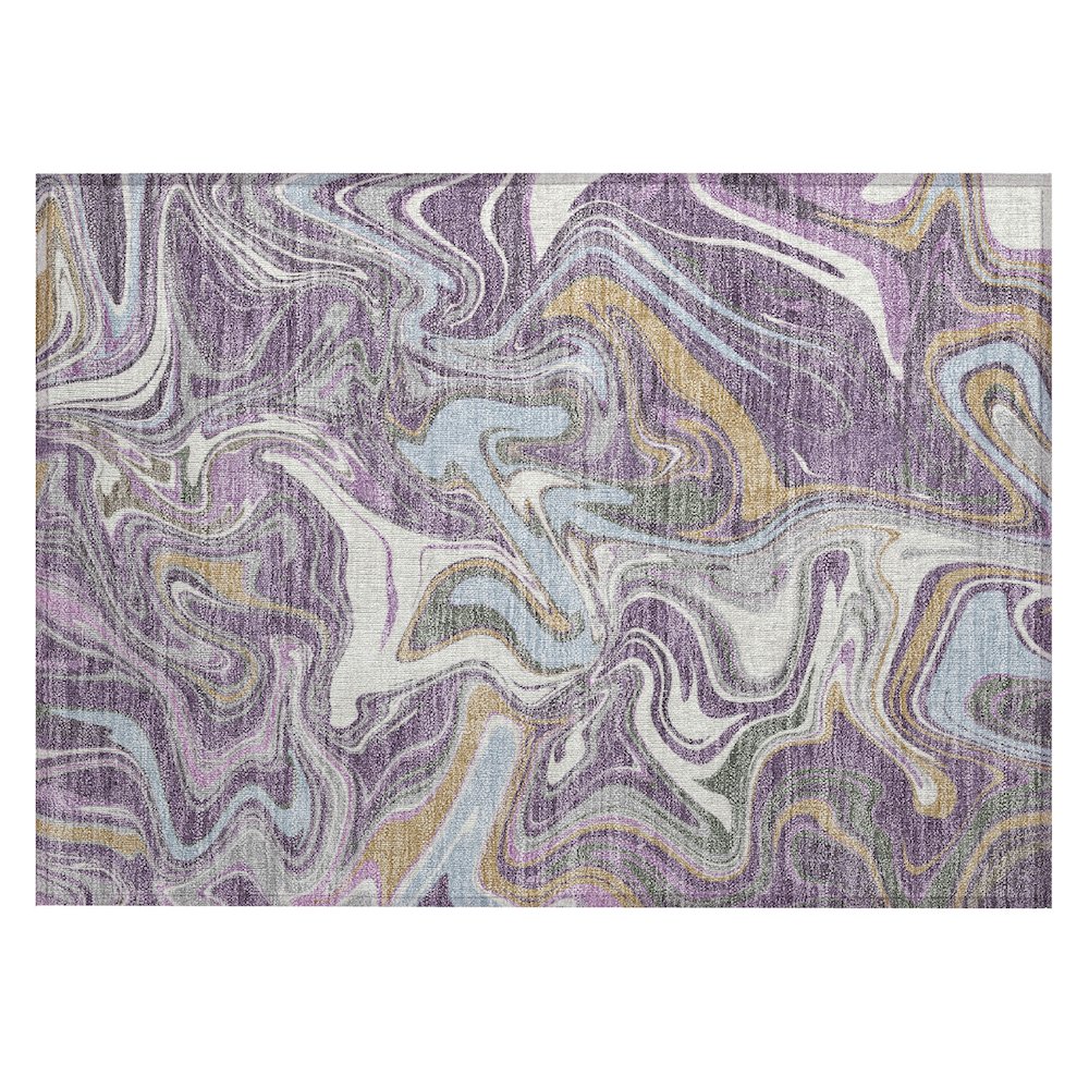 Machine Washable Indoor/Outdoor Chantille ACN2395 Purple 1'8" x 2'6" Rug. Picture 1