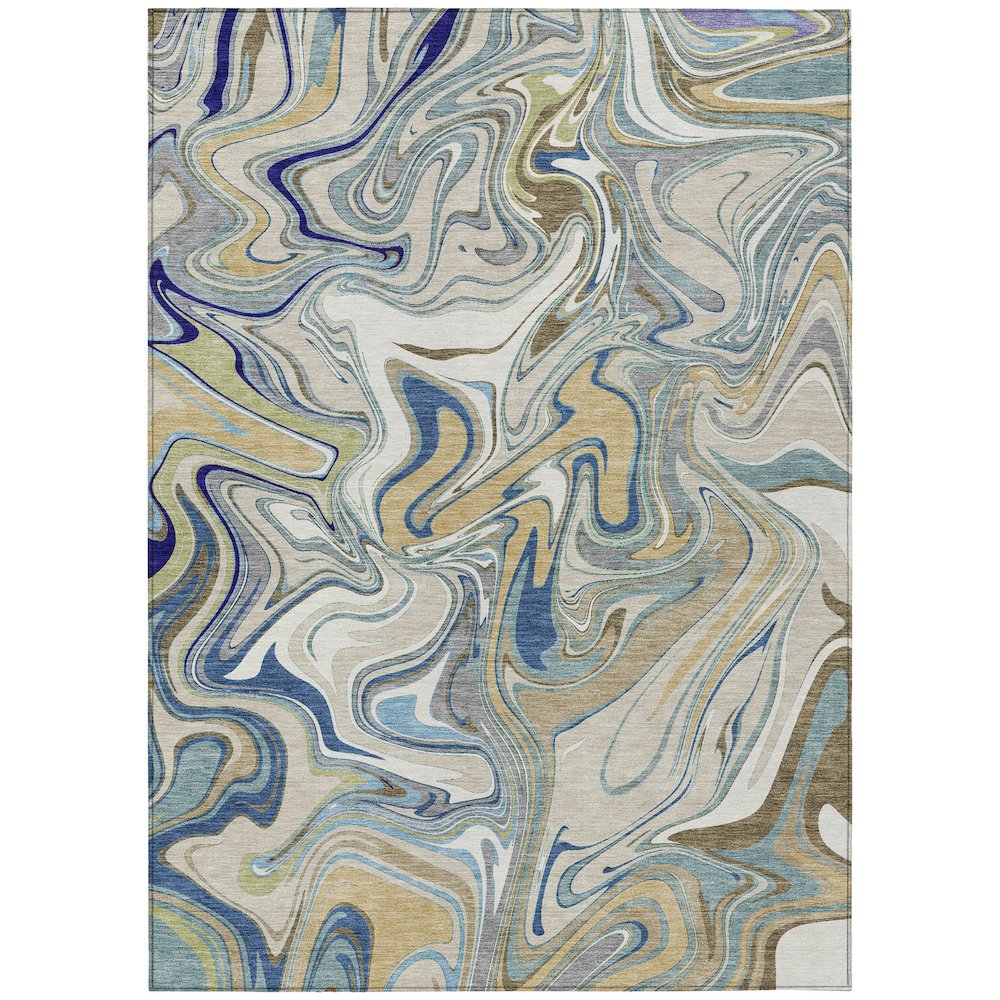 Machine Washable Indoor/Outdoor Chantille ACN2395 Ivory 2'6" x 3'10" Rug. Picture 1