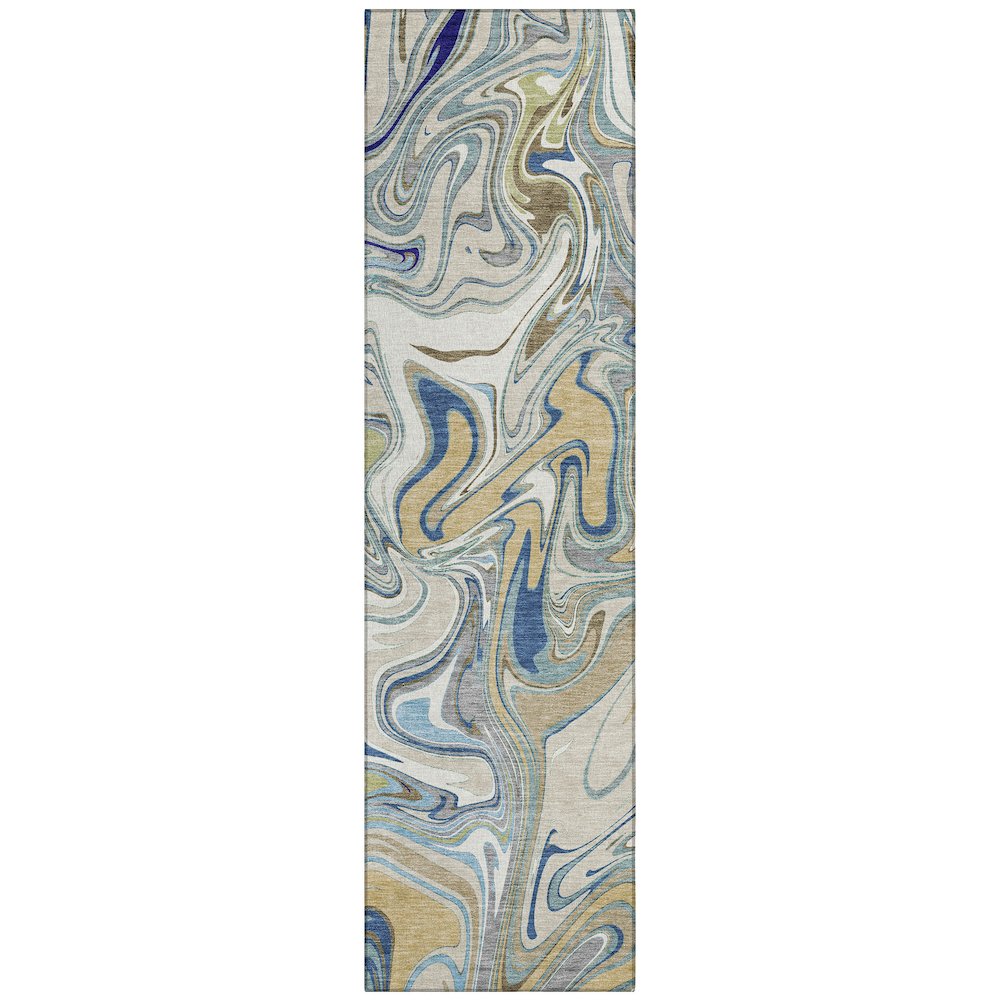 Machine Washable Indoor/Outdoor Chantille ACN2395 Ivory 2'3" x 7'6" Runner Rug. Picture 1
