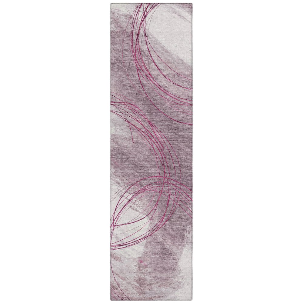 Machine Washable Indoor/Outdoor Chantille ACN2396 Pink 2'3" x 7'6" Runner Rug. Picture 1