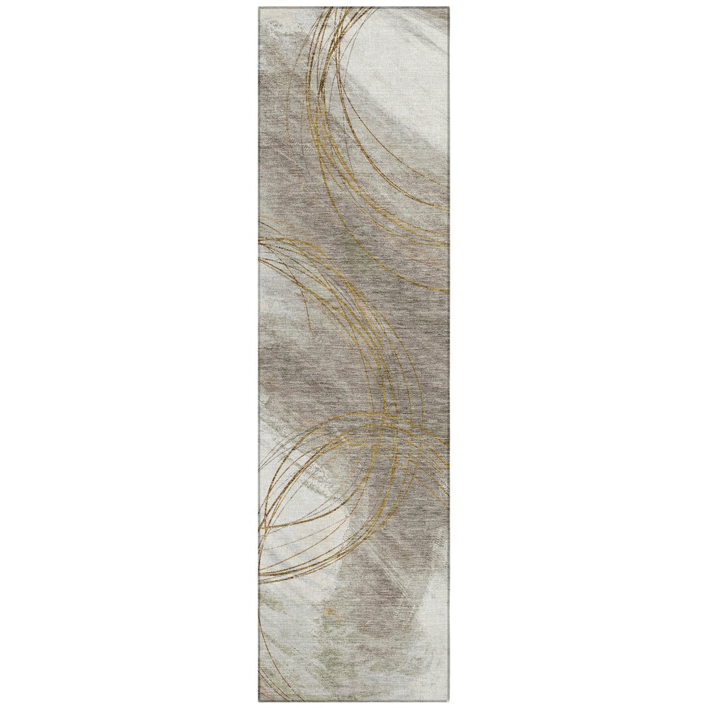 Machine Washable Indoor/Outdoor Chantille ACN2396 Brown 2'3" x 7'6" Runner Rug. Picture 1