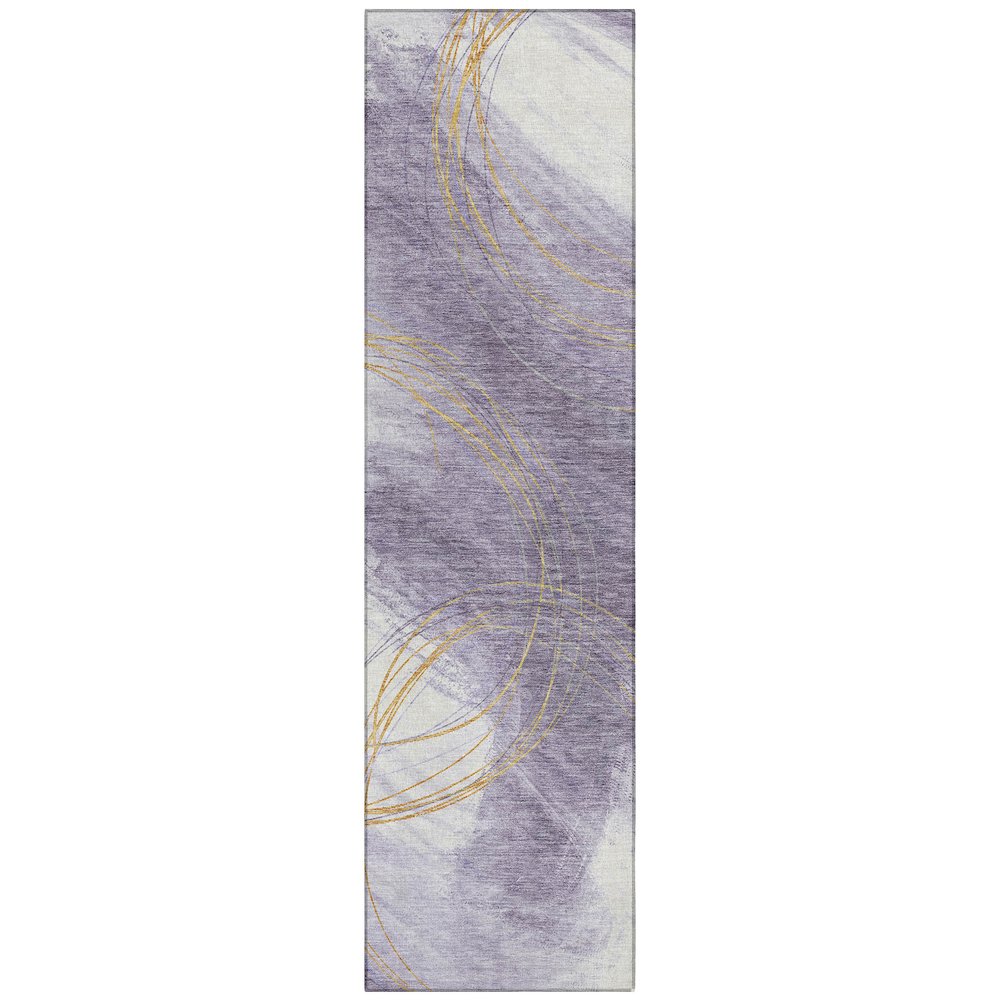 Machine Washable Indoor/Outdoor Chantille ACN2396 Purple 2'3" x 7'6" Runner Rug. Picture 1