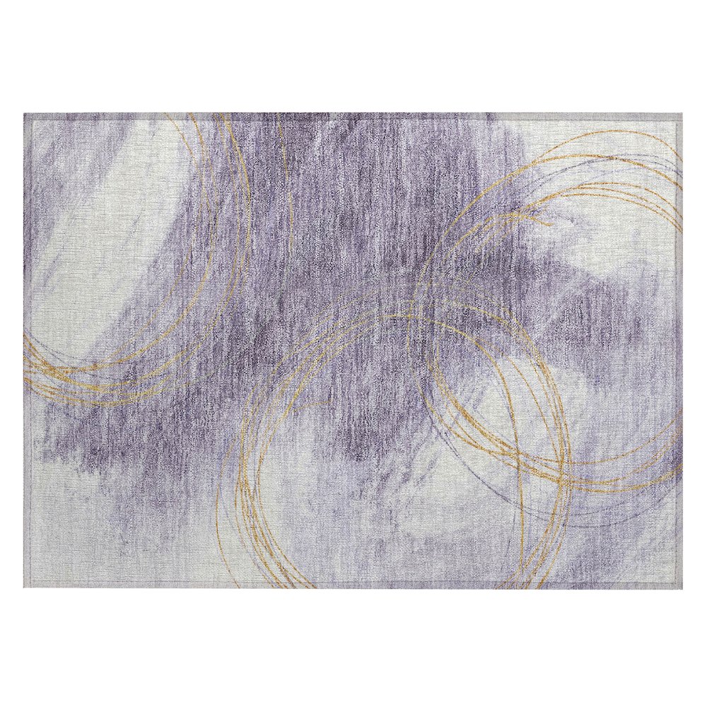 Machine Washable Indoor/Outdoor Chantille ACN2396 Purple 1'8" x 2'6" Rug. Picture 1