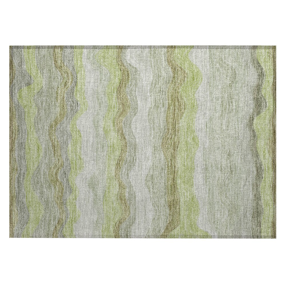 Machine Washable Indoor/Outdoor Chantille ACN2397 Green 1'8" x 2'6" Rug. Picture 1