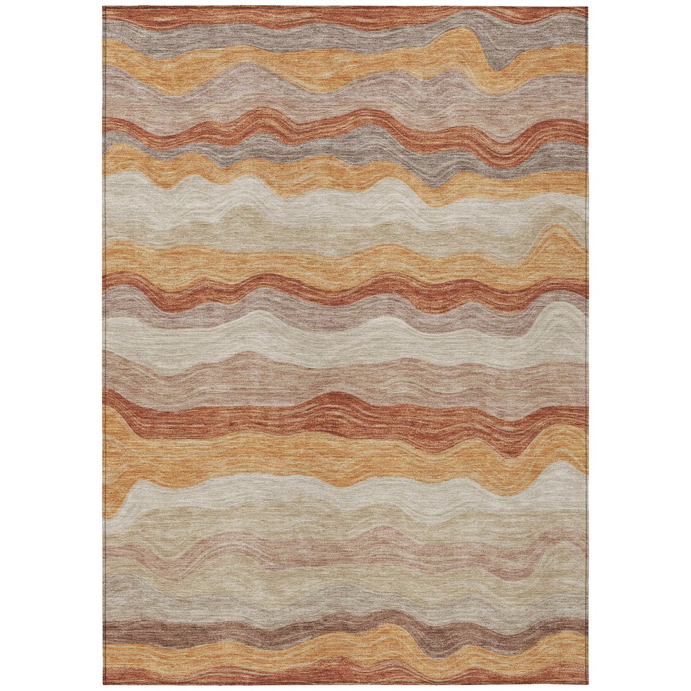Machine Washable Indoor/Outdoor Chantille ACN2397 Orange 2'6" x 3'10" Rug. Picture 1