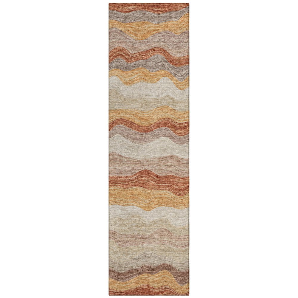 Machine Washable Indoor/Outdoor Chantille ACN2397 Orange 2'3" x 7'6" Runner Rug. Picture 1