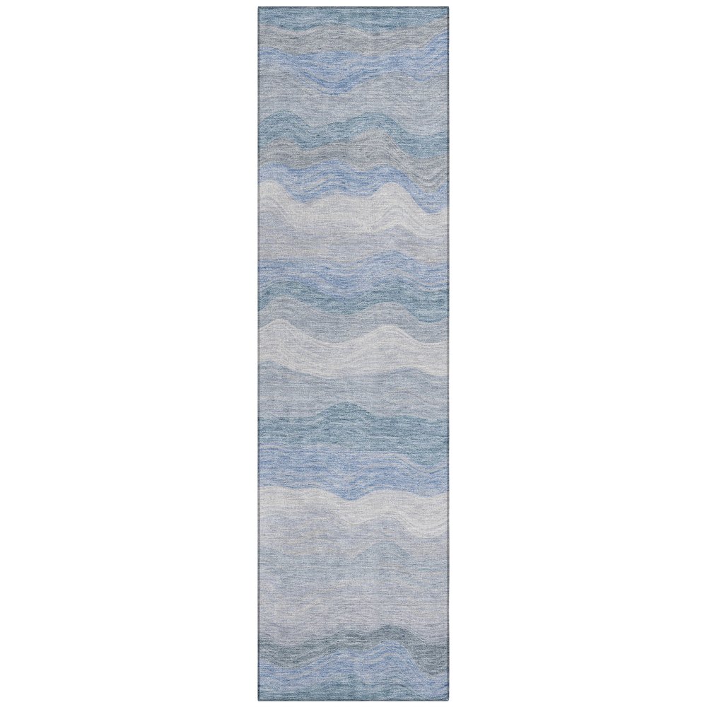 Machine Washable Indoor/Outdoor Chantille ACN2397 Blue 2'3" x 7'6" Runner Rug. Picture 1