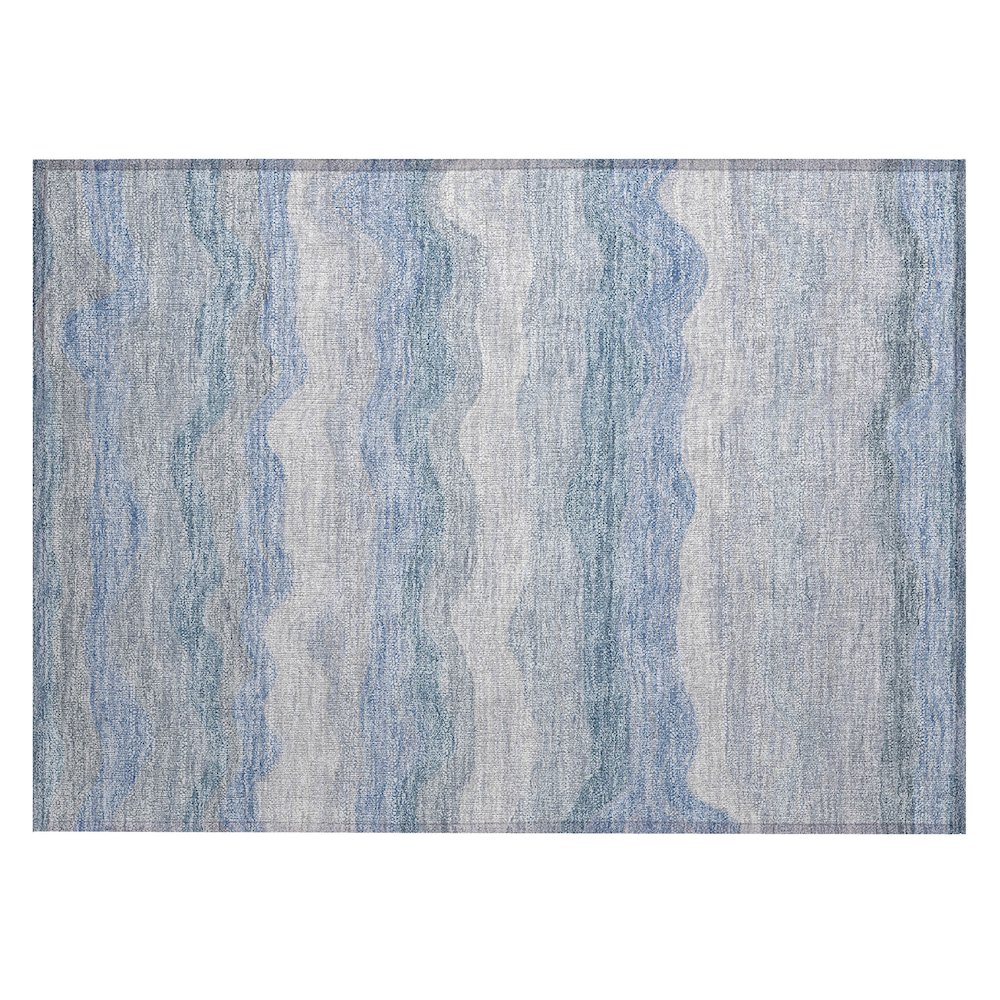 Machine Washable Indoor/Outdoor Chantille ACN2397 Blue 1'8" x 2'6" Rug. Picture 1
