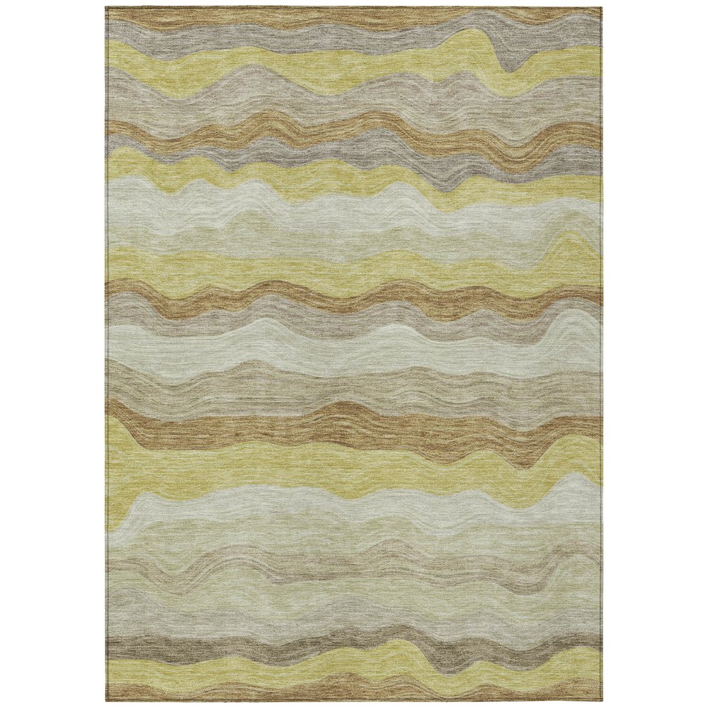 Machine Washable Indoor/Outdoor Chantille ACN2397 Gold 2'6" x 3'10" Rug. Picture 1