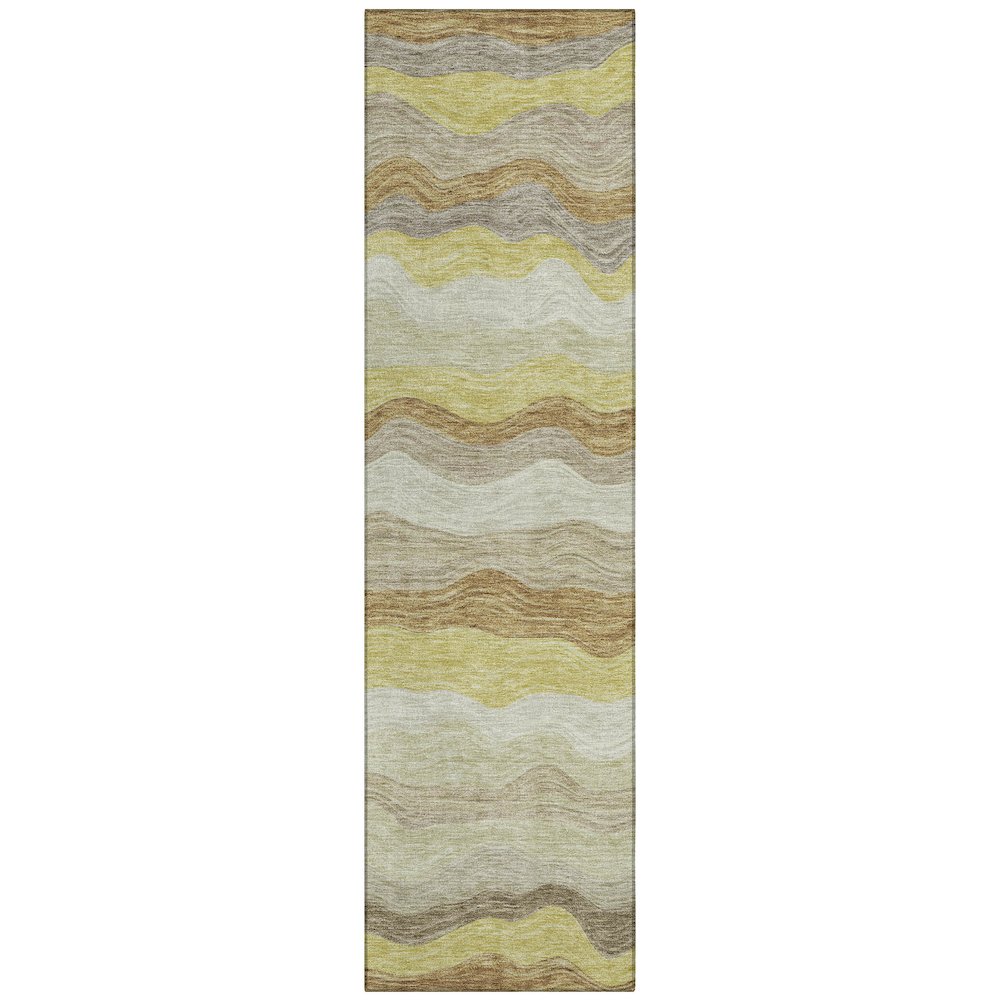 Machine Washable Indoor/Outdoor Chantille ACN2397 Gold 2'3" x 7'6" Runner Rug. Picture 1