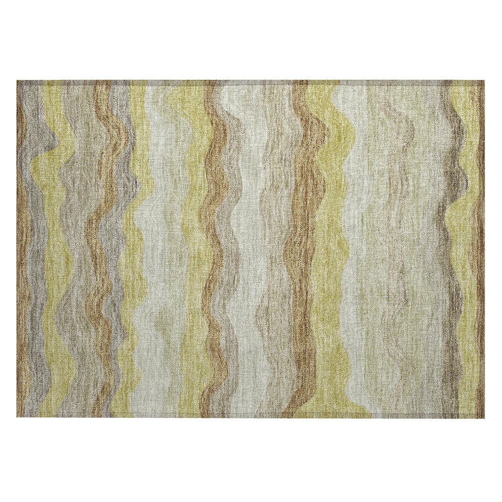 Machine Washable Indoor/Outdoor Chantille ACN2397 Gold 1'8" x 2'6" Rug. Picture 1