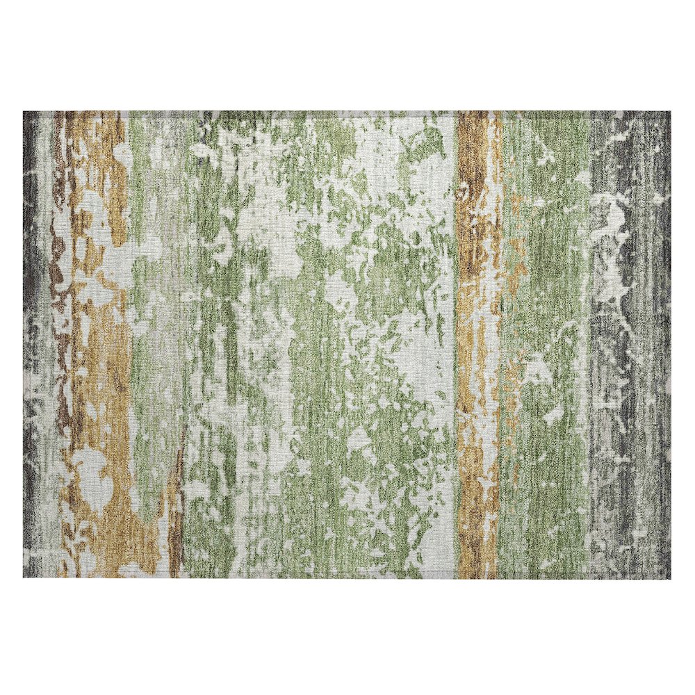 Machine Washable Indoor/Outdoor Chantille ACN2398 Green 1'8" x 2'6" Rug. Picture 1