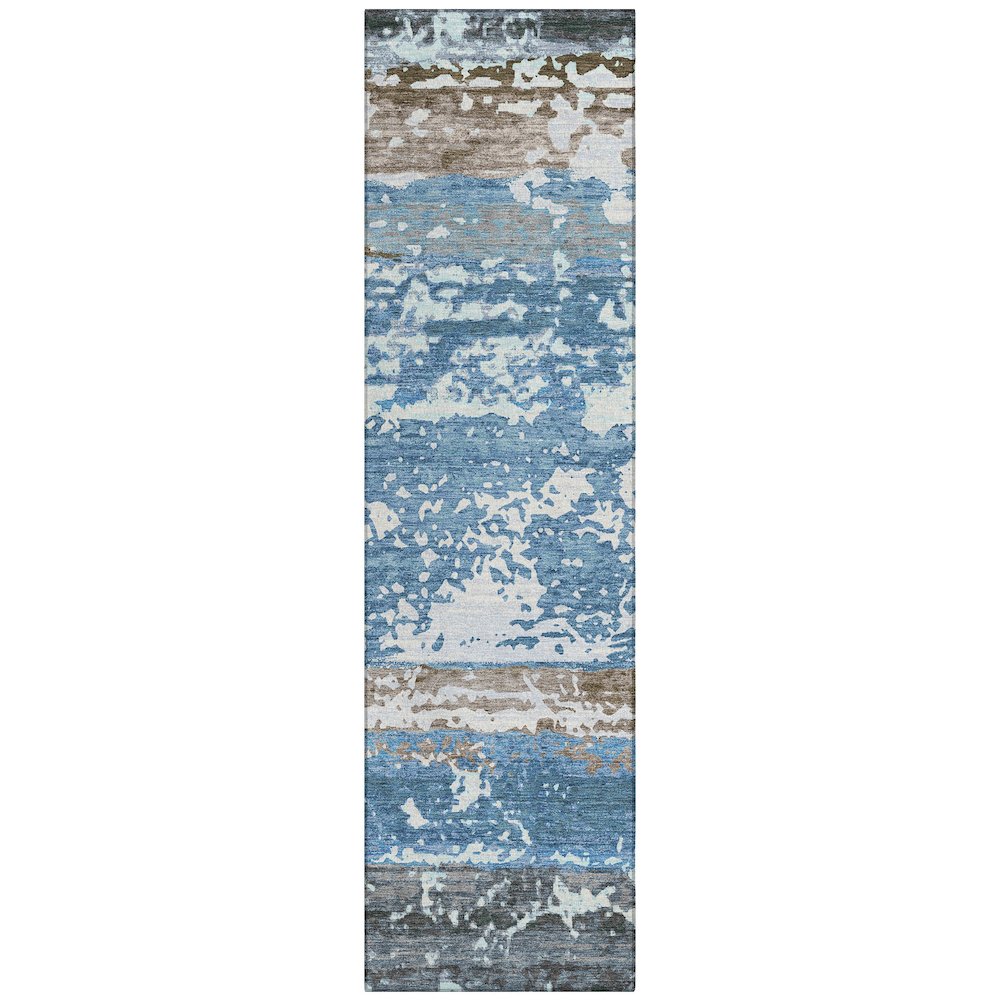 Machine Washable Indoor/Outdoor Chantille ACN2398 Blue 2'3" x 7'6" Runner Rug. Picture 1
