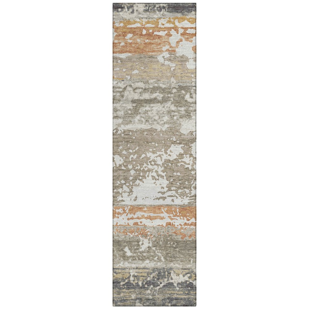 Machine Washable Indoor/Outdoor Chantille ACN2398 Brown 2'3" x 7'6" Runner Rug. Picture 1