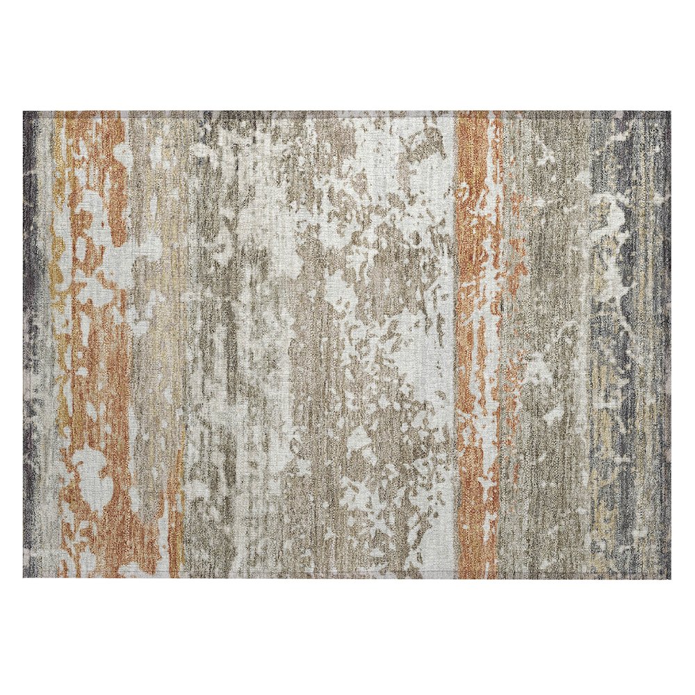 Machine Washable Indoor/Outdoor Chantille ACN2398 Brown 1'8" x 2'6" Rug. Picture 1