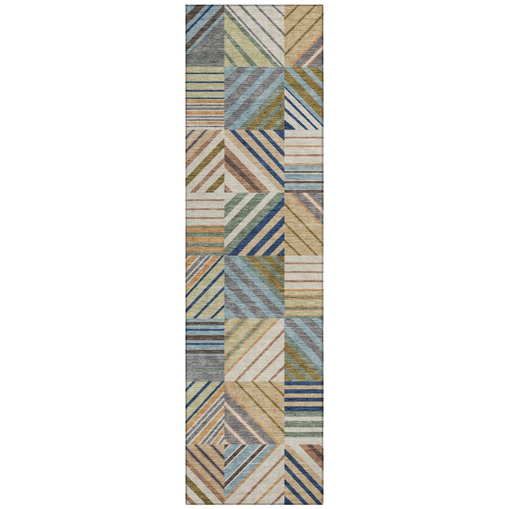 Machine Washable Indoor/Outdoor Chantille ACN2399 Brown 2'3" x 7'6" Runner Rug. Picture 1