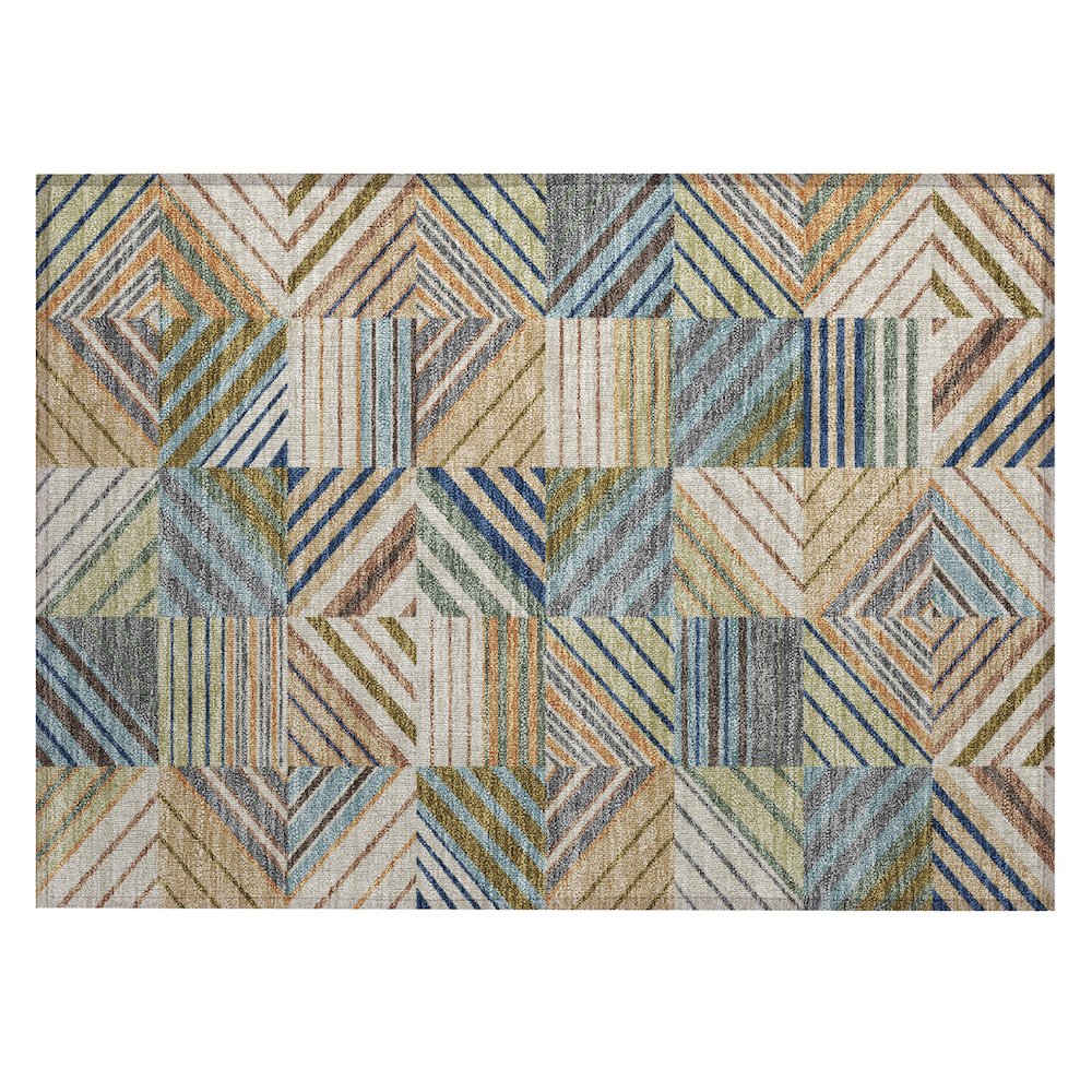 Machine Washable Indoor/Outdoor Chantille ACN2399 Brown 1'8" x 2'6" Rug. Picture 1