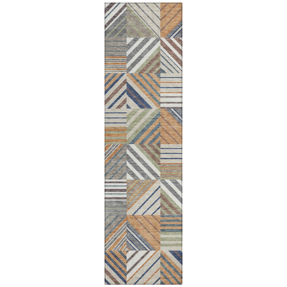 Machine Washable Indoor/Outdoor Chantille ACN2399 Orange 2'3" x 7'6" Runner Rug. Picture 1