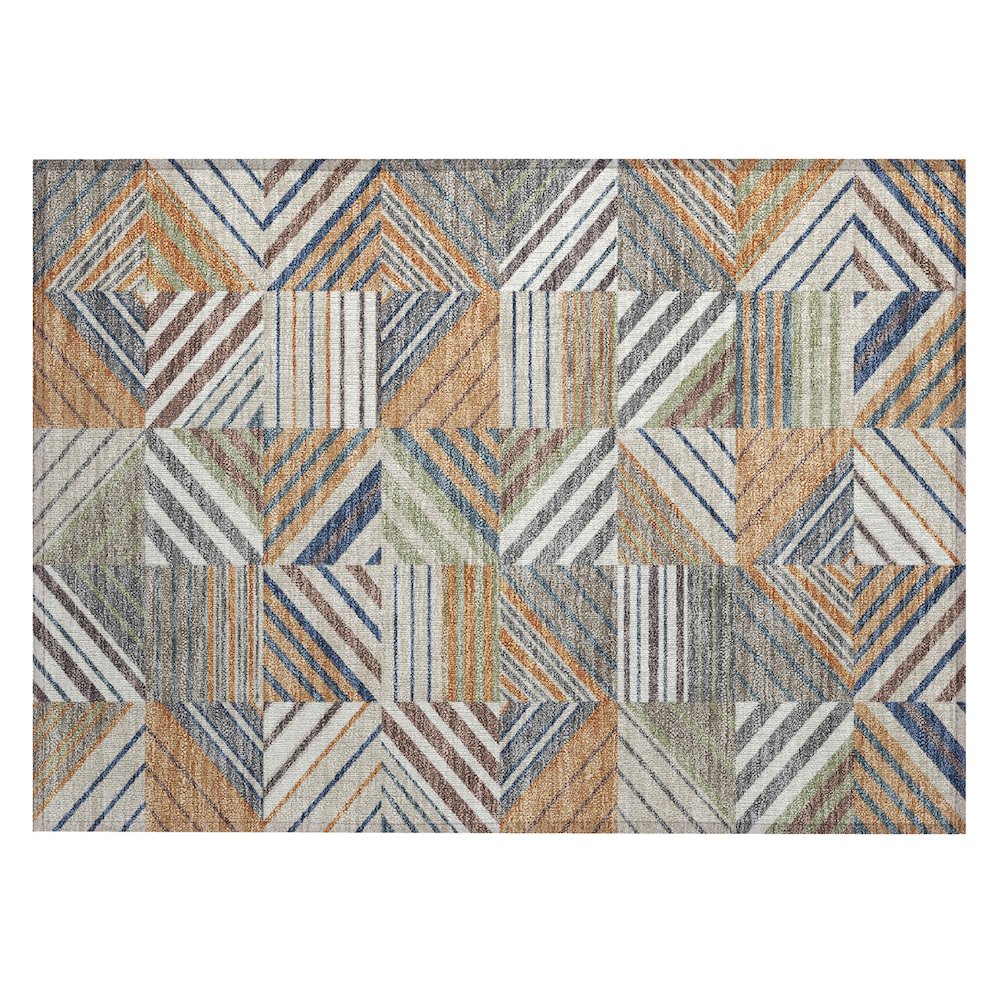 Machine Washable Indoor/Outdoor Chantille ACN2399 Orange 1'8" x 2'6" Rug. Picture 1