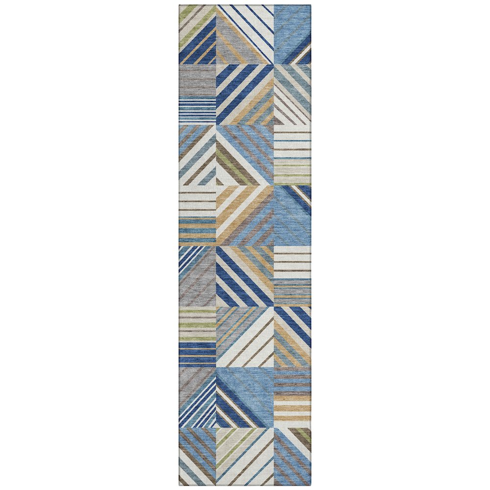 Machine Washable Indoor/Outdoor Chantille ACN2399 Blue 2'3" x 7'6" Runner Rug. Picture 1