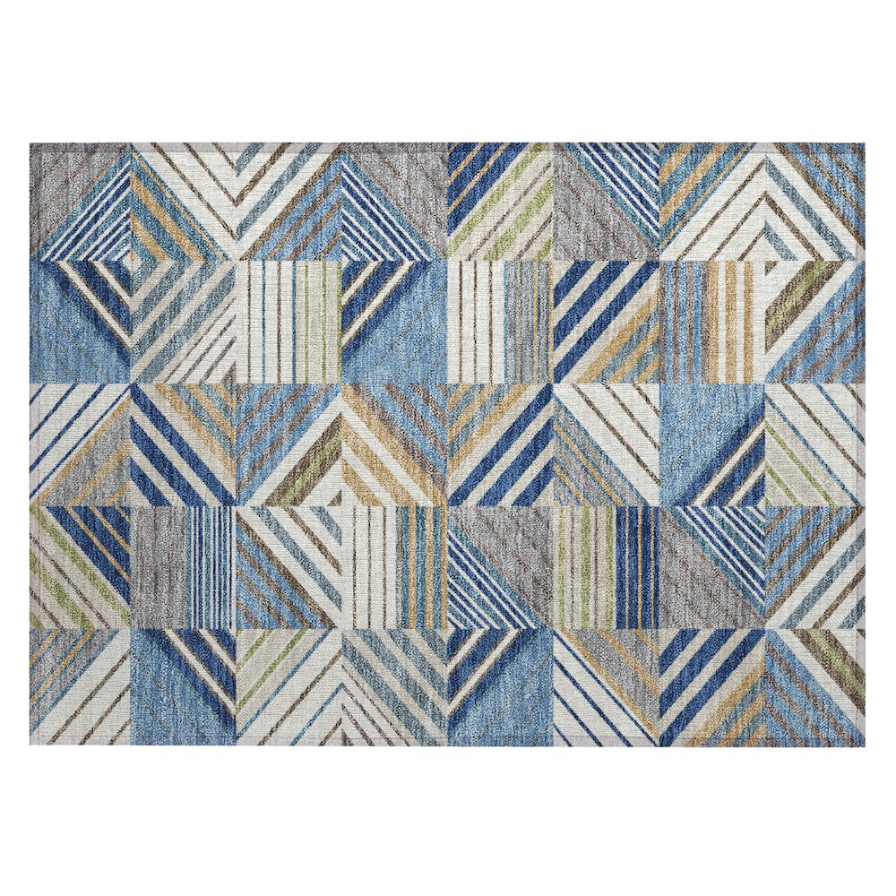 Machine Washable Indoor/Outdoor Chantille ACN2399 Blue 1'8" x 2'6" Rug. Picture 1