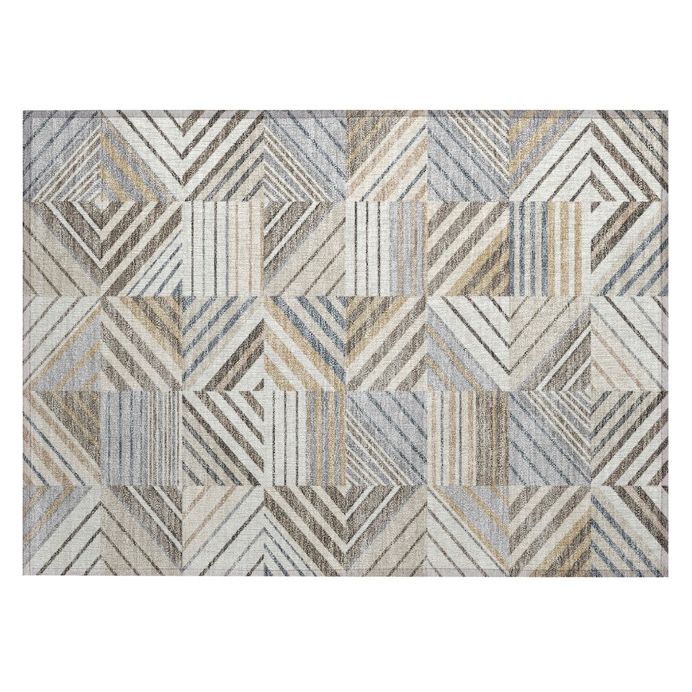 Machine Washable Indoor/Outdoor Chantille ACN2399 Ivory 1'8" x 2'6" Rug. Picture 1