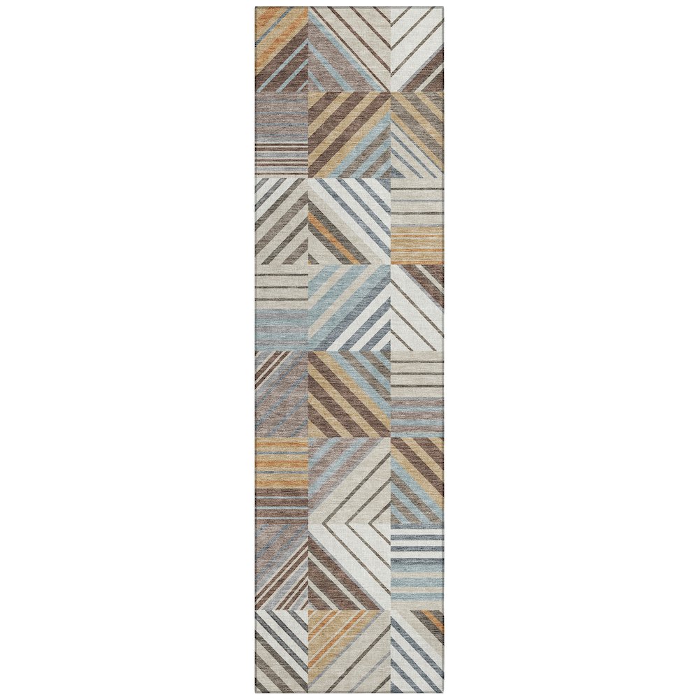 Machine Washable Indoor/Outdoor Chantille ACN2399 Brown 2'3" x 7'6" Runner Rug. Picture 1