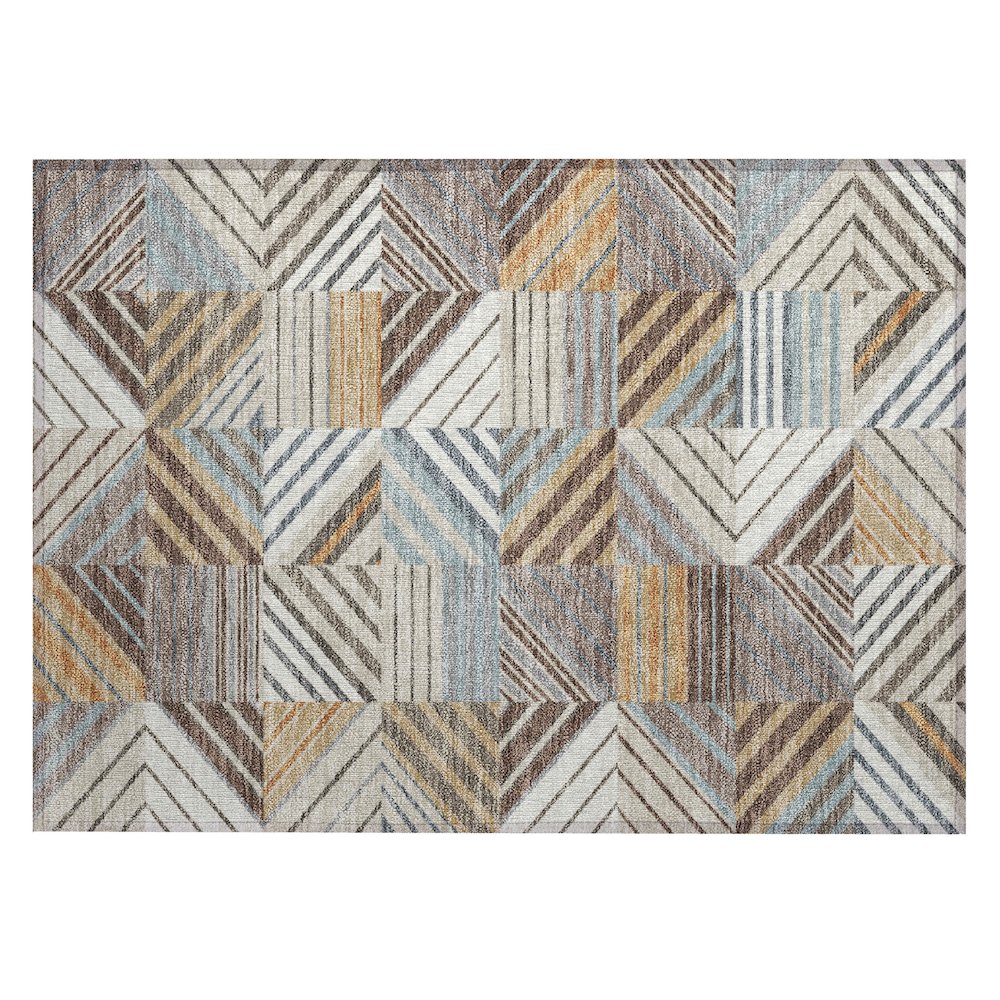 Machine Washable Indoor/Outdoor Chantille ACN2399 Brown 1'8" x 2'6" Rug. Picture 1