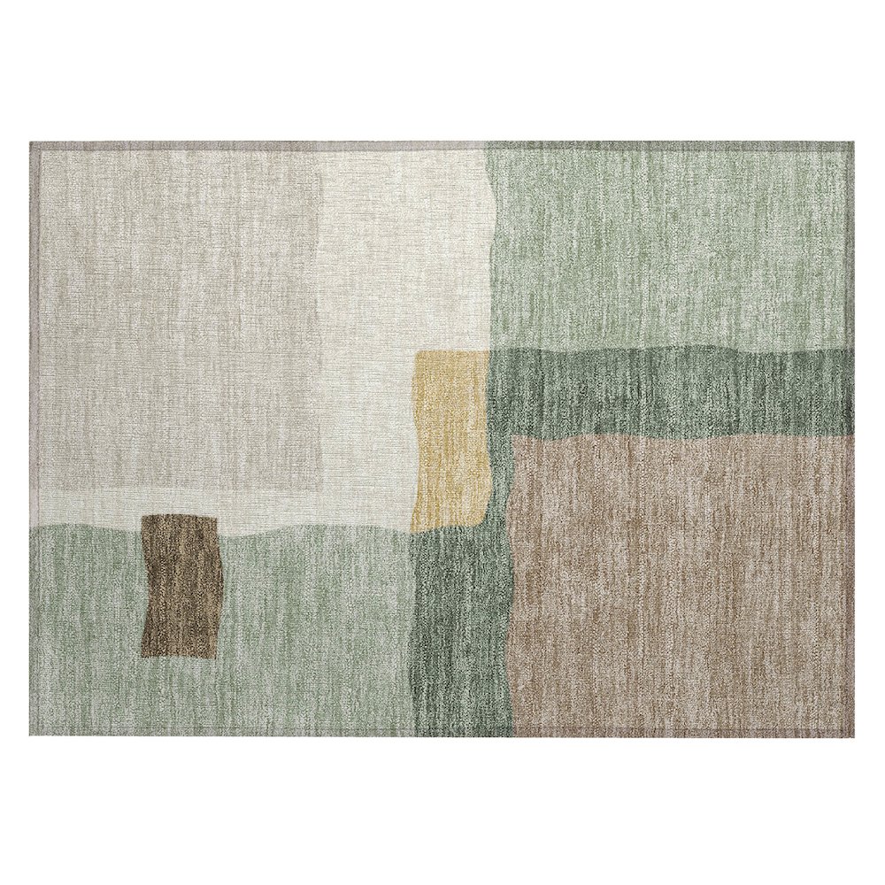 Machine Washable Indoor/Outdoor Chantille ACN2400 Green 1'8" x 2'6" Rug. Picture 1