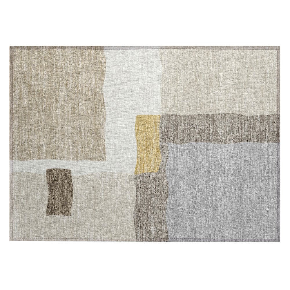 Machine Washable Indoor/Outdoor Chantille ACN2400 Brown 1'8" x 2'6" Rug. Picture 1