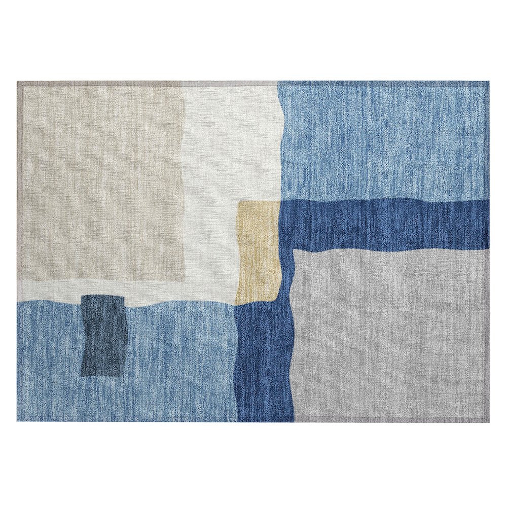 Machine Washable Indoor/Outdoor Chantille ACN2400 Blue 1'8" x 2'6" Rug. Picture 1