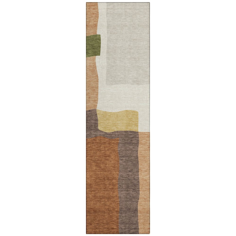 Machine Washable Indoor/Outdoor Chantille ACN2400 Orange 2'3" x 7'6" Runner Rug. Picture 1
