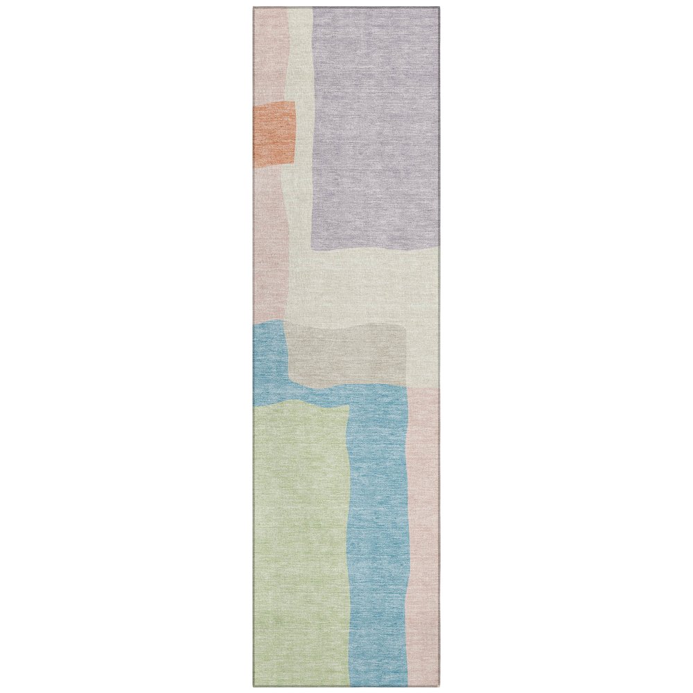 Machine Washable Indoor/Outdoor Chantille ACN2400 Pink 2'3" x 7'6" Runner Rug. Picture 1