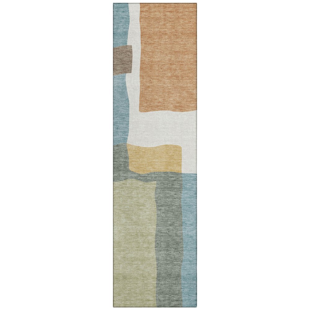 Machine Washable Indoor/Outdoor Chantille ACN2400 Blue 2'3" x 7'6" Runner Rug. Picture 1