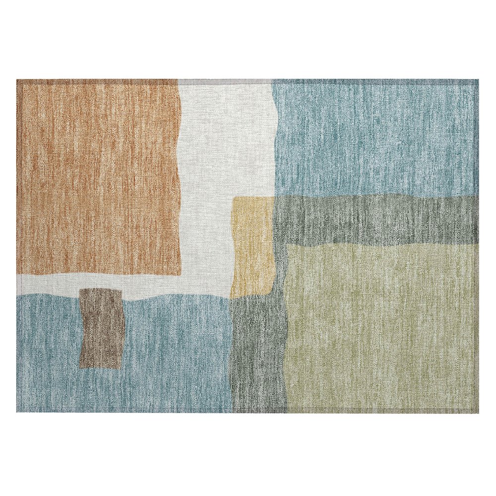 Machine Washable Indoor/Outdoor Chantille ACN2400 Blue 1'8" x 2'6" Rug. Picture 1