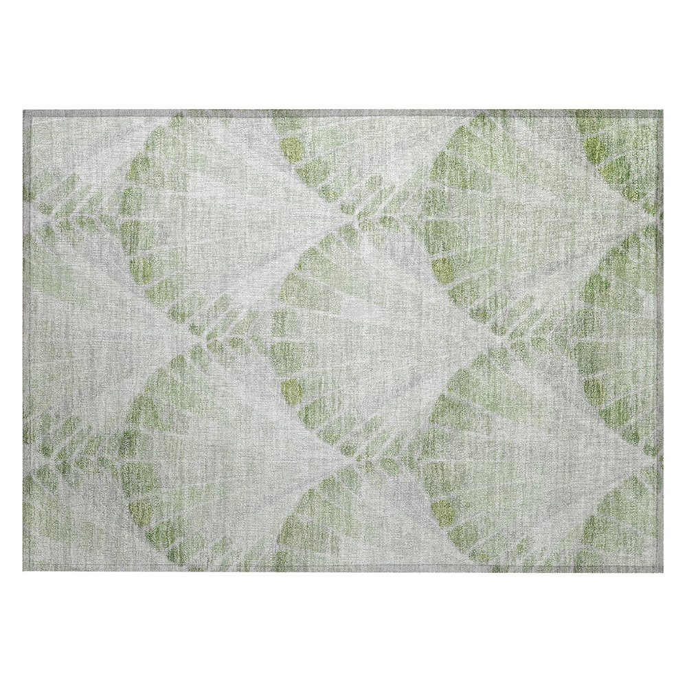 Machine Washable Indoor/Outdoor Chantille ACN2401 Green 1'8" x 2'6" Rug. Picture 1