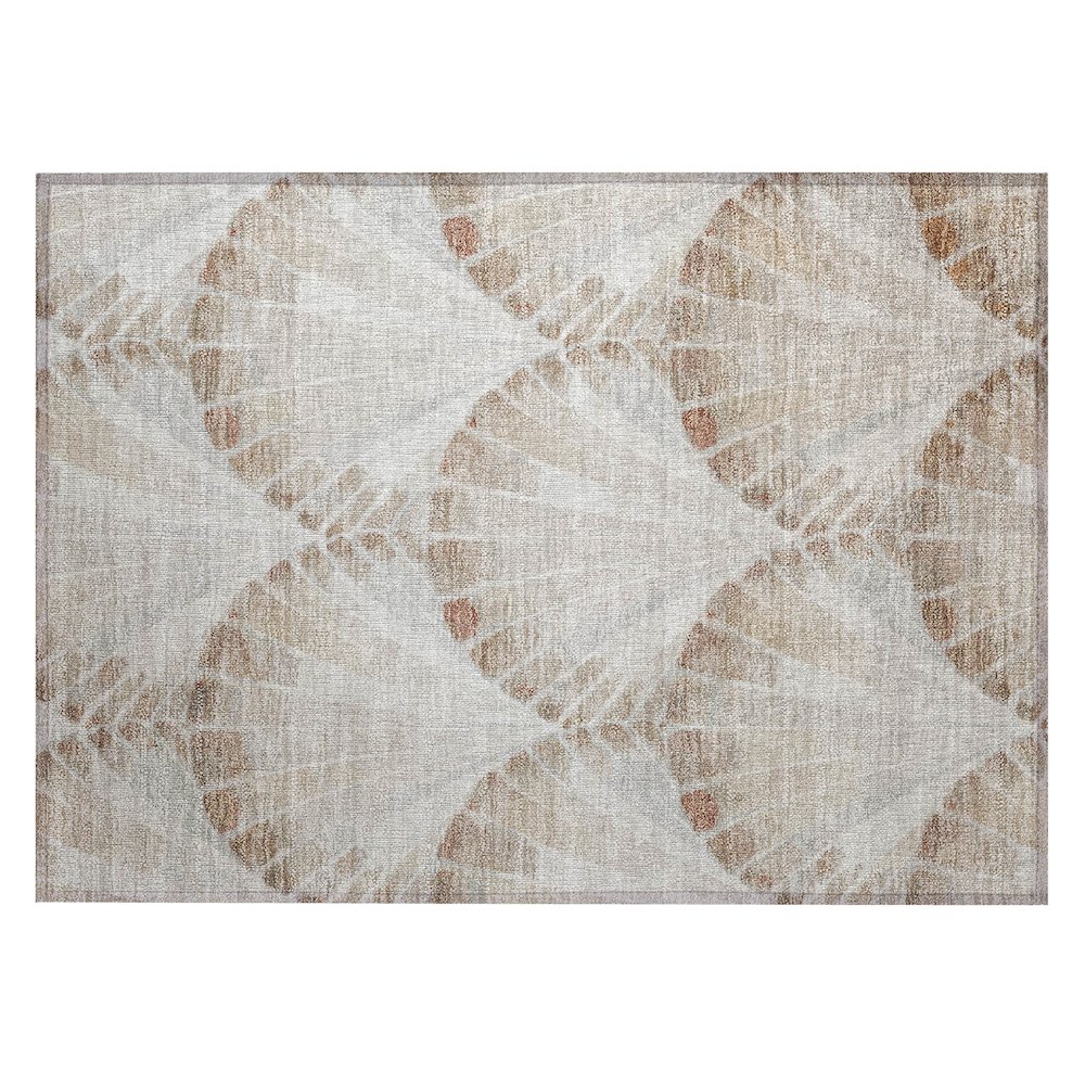 Machine Washable Indoor/Outdoor Chantille ACN2401 Brown 1'8" x 2'6" Rug. Picture 1