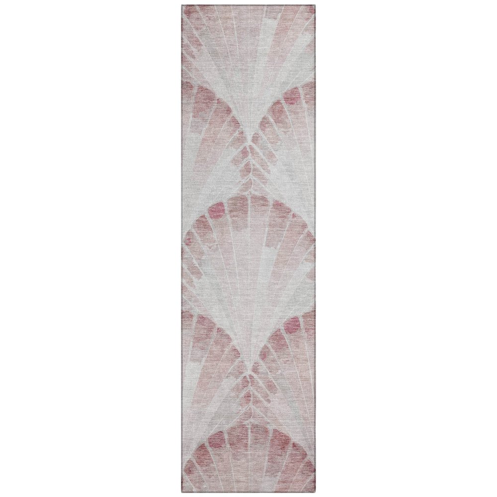 Machine Washable Indoor/Outdoor Chantille ACN2401 Pink 2'3" x 7'6" Runner Rug. Picture 1