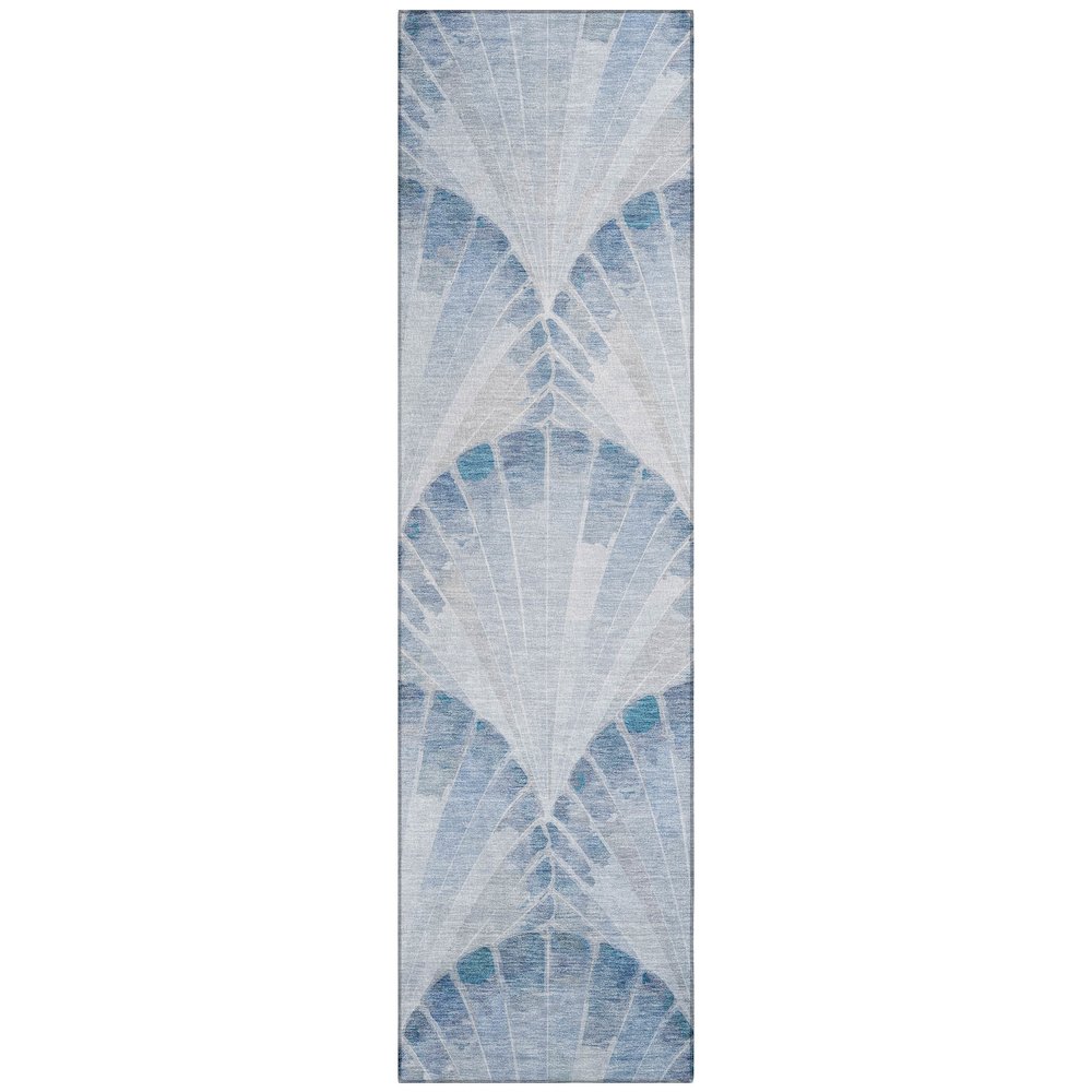Machine Washable Indoor/Outdoor Chantille ACN2401 Blue 2'3" x 7'6" Runner Rug. Picture 1