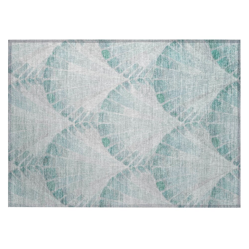 Machine Washable Indoor/Outdoor Chantille ACN2401 Teal 1'8" x 2'6" Rug. Picture 1