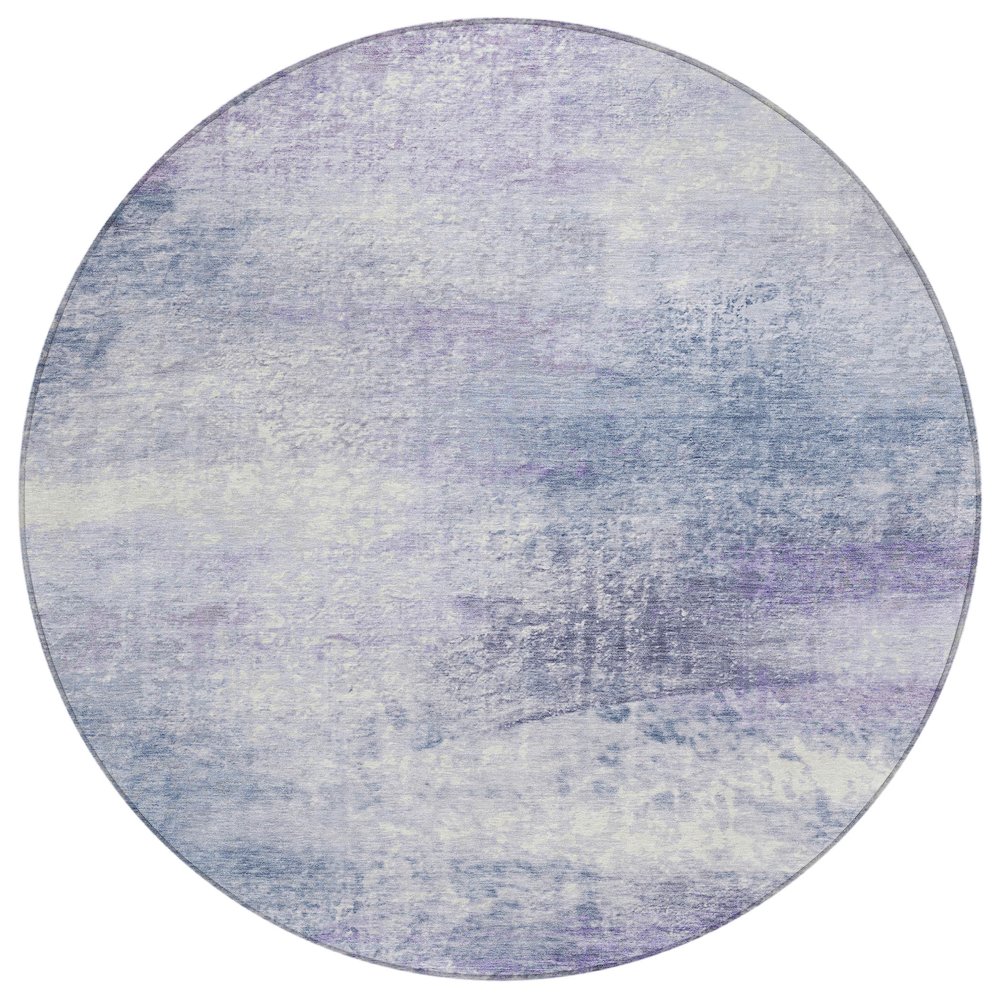 Machine Washable Indoor/Outdoor Chantille ACN2402 Purple 8' x 8' Round Rug. Picture 1