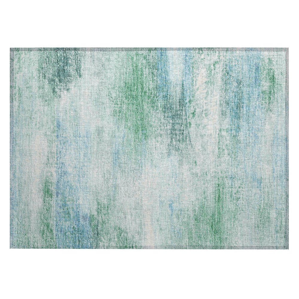 Machine Washable Indoor/Outdoor Chantille ACN2402 Green 1'8" x 2'6" Rug. Picture 1